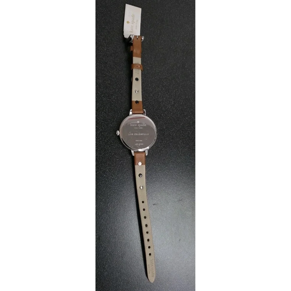 NEW Kate Spade New York Womens Metro Flower Watch Silver Leather‎ Boho Hippie
